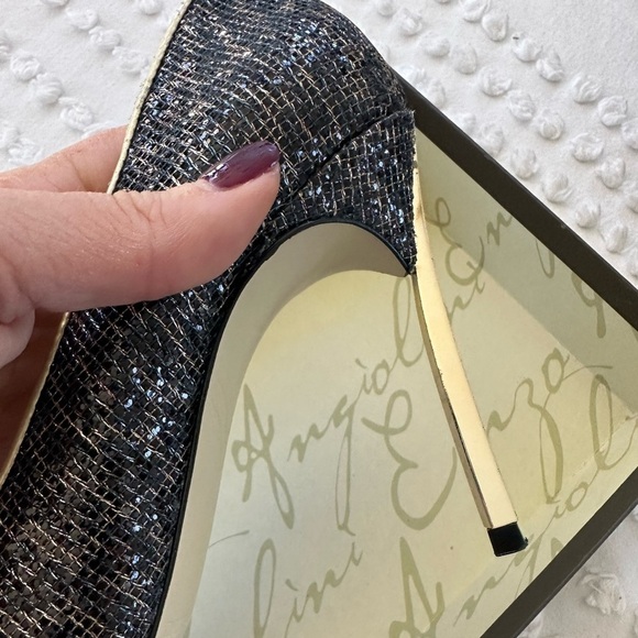 Enzo Angiolini Infinity Metallic Leopard Print Pointed Toe Heels - Picture 8 of 12